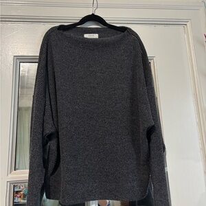 "Jolie" Charcoal Knit Top
